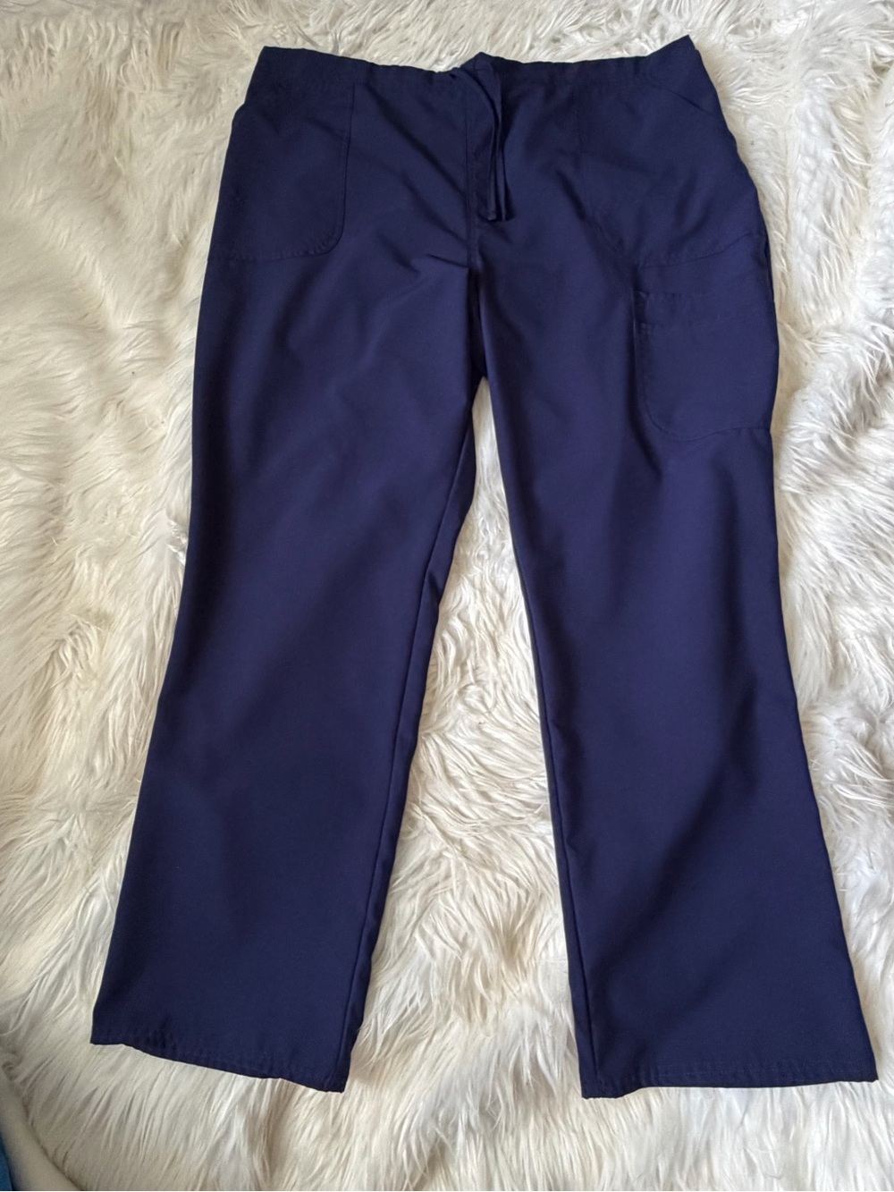 Scrubstar Women’s Cargo Scrub Pants XL Navy Blue Drawstring And Elastic Waist